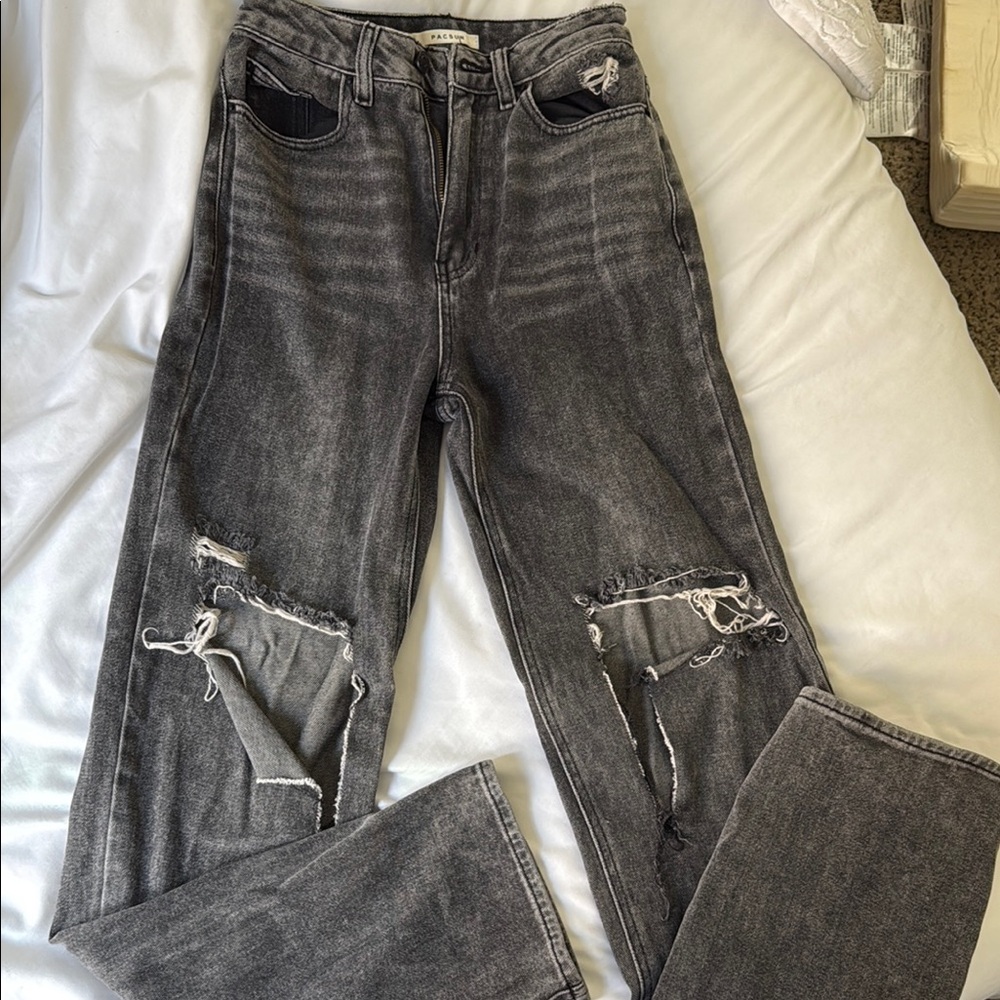 Distressed Gray Women's Jeans